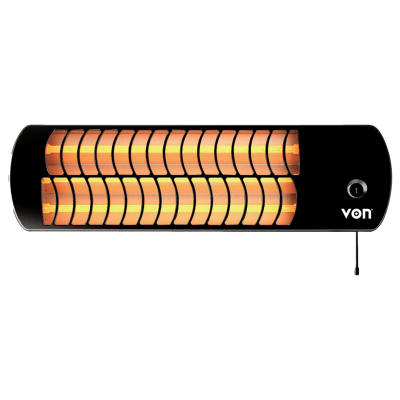 Von VSHJ18QK Quartz Heater, Wall Mountable, 1800W - Black