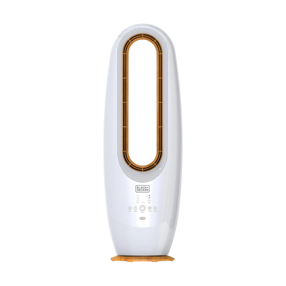 Black+Decker FBL85-B5 Bladeless Fan 85CM - White and Gold